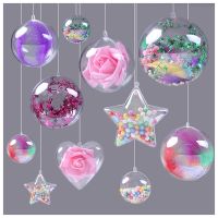 10pcs Transparent Plastic Ball Christmas Tress Decorations Waterdrop Clear Ornament Tree Decorations Xmas Supplies Candy Ball