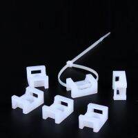 100pcs White Network Wire Nylon Plastic Self-locking Cable Zip Tie Base Holder Saddle fixing seat nylon tie wire clip