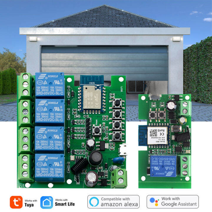 1CH 4CH Tuya Smart WIFI Garage Door Opener Smart Switch Garage Door