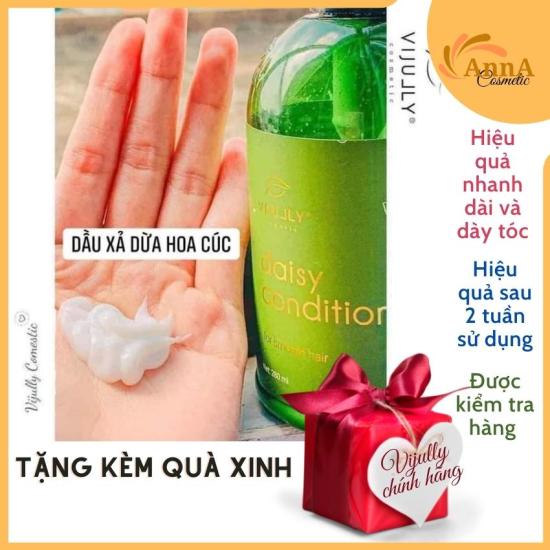 Dầu xả vijully tinh chất dừa hoa cúc daisy phục hồi tóc hư tổn khô xơ chẻ - ảnh sản phẩm 1