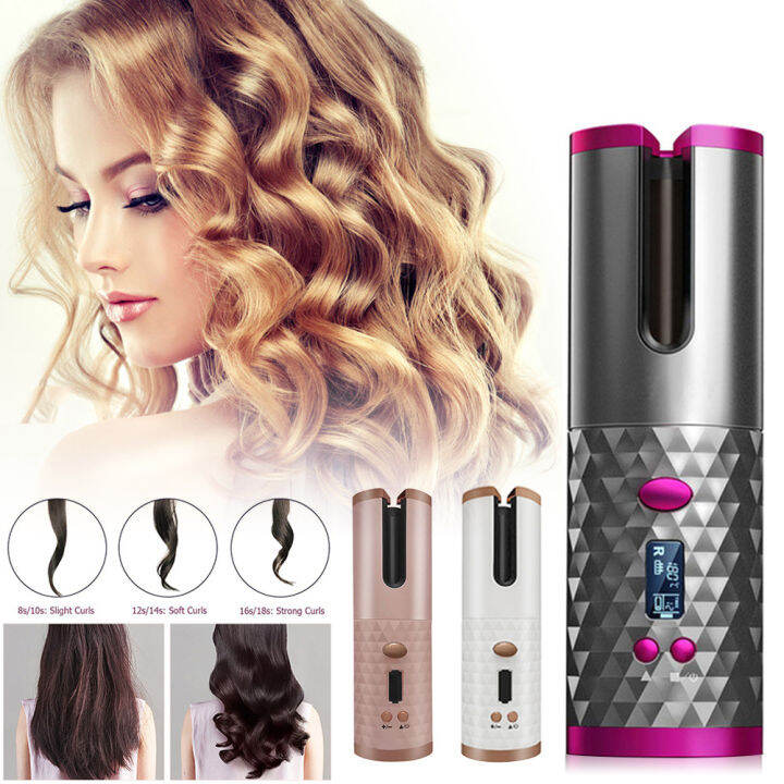 Hair Curler Fast Heating Hair Curling Iron, 4 Heats, 7 Timers with LCD ...