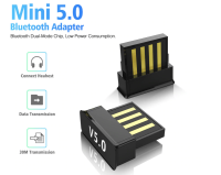 USB Bluetooth 5.0อะแดปเตอร์Mini USBไร้สายคอมพิวเตอร์อะแดปเตอร์เครื่องรับสัญญาณเครื่องส่งสัญญาณUSB DongleสำหรับทีวีPCหูฟัง