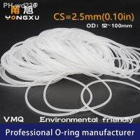 White Silicon O-ring Silicone/VMQ CS2.5mm OD52/55/56/58/60/65/70/75/80/85/90/95/100x2.5mm O Ring Seal Rubber Gasket Rings Washer