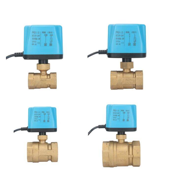 Normally Closed/Open Motorized Ball Valve 220V 12V 24V 2Wire Brass