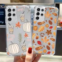 Nana Ko Electrony】เคสมือถือโปร่งแสงฟักทองใบไม้ร่วงสำหรับ P30 Huawei P20 P40 10 20 Lite Pro P Smart 2019 Honor 8x 20i 10i