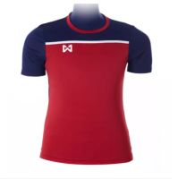 WARRIX SPORT เสื้อฟุตบอลตัดต่อ WA-1531  (สีแดง-กรมท่า)