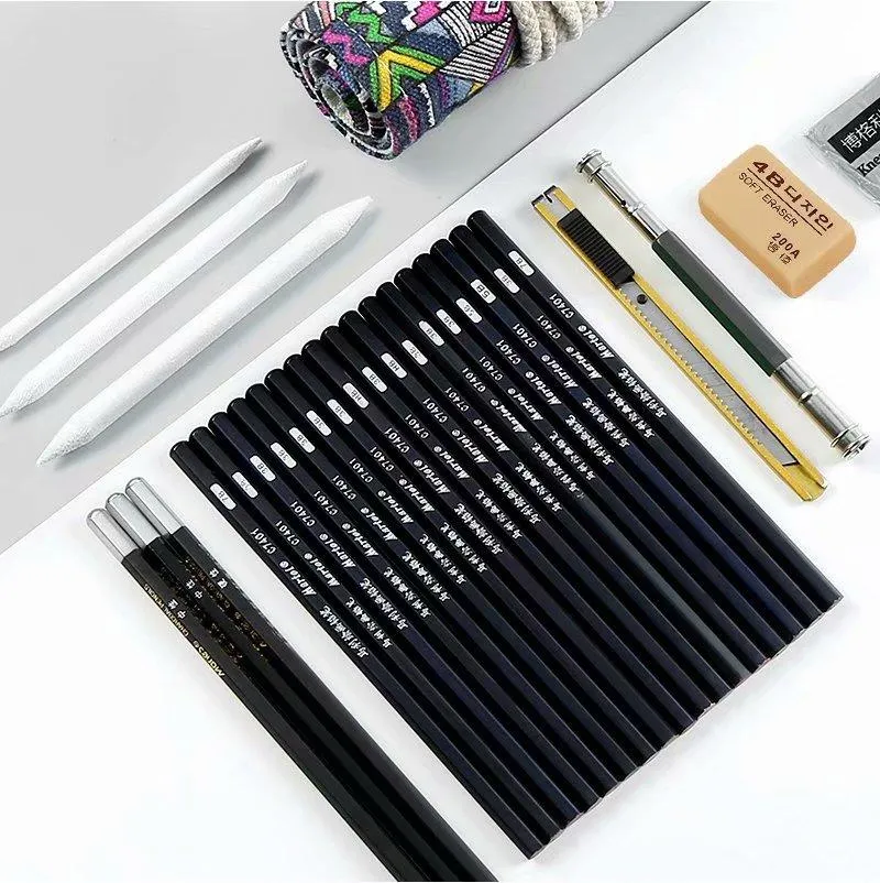 37 Pcs Sketch Pencil Set Professional Drawing Kit With Storage Bag