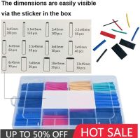 850pcs Heat Shrink Tubing Insulation Shrinkable Tubes Assortment Electronic Polyolefin Wire Cable Sleeve Kit Heat Shrink Tubes