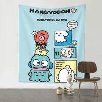 Hangyodon พรมการ์ตูนขนาด60*51นิ้ว/152*130ซม. พรมผนังผ้าพื้นหลังห้องรับแขกห้องนอนตกแต่งผนังตกแต่งห้องนอนการตกแต่งบ้าน