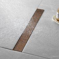 High Quality Stainless Steel Rose Gold Tile Insert Linear Shower Drain Rectangular Bathroom Anti Odor Floor Drain