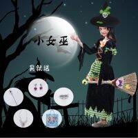儿童节万圣节服装女童cos化妆舞会演出巫婆公主裙小女巫恶魔服装