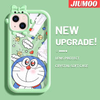 เคส JIUMOO สำหรับ iPhone 13 iPhone 13 Pro iPhone 13 Pro iPhone 13 Pro Max เคสการ์ตูนโดราเอมอนมอนสเตอร์ตัวน้อยโบว์นต์ตัวน้อยน่ารักเคสนิ่มทนต่อการขัดถูเคสโทรศัพท์โปร่งใส TPU ซิลิกาเจลเลนส์กล้องถ่ายรูปฝาครอบป้องกัน