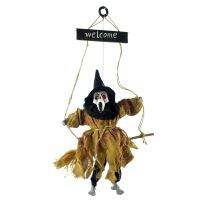 แขวนโครงกระดูกผีที่มีตาสีแดงเรืองแสง Creepy Scream ตกแต่งฮาโลวีน Devil Wizard Figurine ของเล่น Party Props