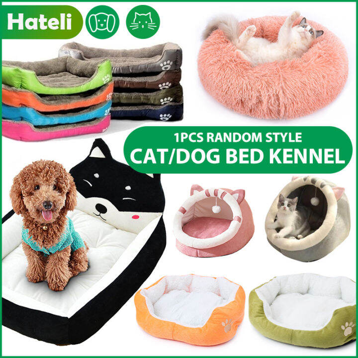 HATELI 1PCS Random Style Cat Bed Warm Sleeping Cat Nest Soft Long Pluh