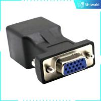 Shiwaki Extender VGA ตัวผู้/ตัวเมียเป็นอะแดปเตอร์อีเทอร์เน็ต LAN สีดำ