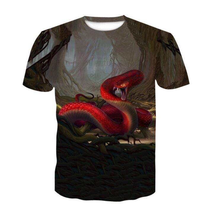 chameleon-รูปแบบเสื้อยืดผู้ชายผู้ชายสัตว์งู-3d-แขนสั้นฤดูร้อนเสื้อลำลองแฟชั่น-o-neck-เสื้อ-street-เสื้อผ้า