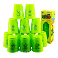 ProudNada Toys Stack Cup  เกมส์เรียงแก้ว(สีเขียว) Magic flying stacked cup 12 PCS Rapid cup NO.P12