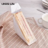 LBSISI Life 100pcs Clear Bags Bread Trigon Sandwiches Bag With Bottom Baking Food Plastic Wrap Bread Packing