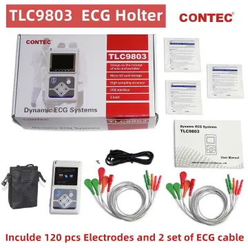 Dynamic 24 Hours 3 Channel ECG Holter EKG System Portable ECG Monitor+  Software
