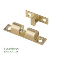 【LZ】▼  Furniture Door Latch Solid Brass  Spring Ball Catch with Free Screws 1-1/2 and 2 Inch Options