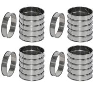 18 Pack 4 Inch Double Rolled English Muffin Rings, Stainless Steel Crumpet Rings, Tart Rings, Round