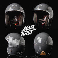 MOTOTWIST หมวกกันน็อคแบรนด์ไทยงานคุณภาพ รุ่น ODYSSEY THUNDER เทาทหาร สายฟ้าหมากรุก โครเมียม ไซส์ S-XXL