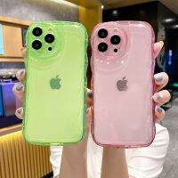 [Phone case]หยักขอบนุ่ม TPU กรณีสีลูกอมสำหรับ iPhone 13 12 11 Pro XS Max XR X 8 7บวก SE 2022 2020รอบกล้องเลนส์คุ้มครองปก