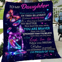 Butterfly To my daughter im prodding of your    flannel blanket Gift From Mom, Xmas Gift   flannel blanket