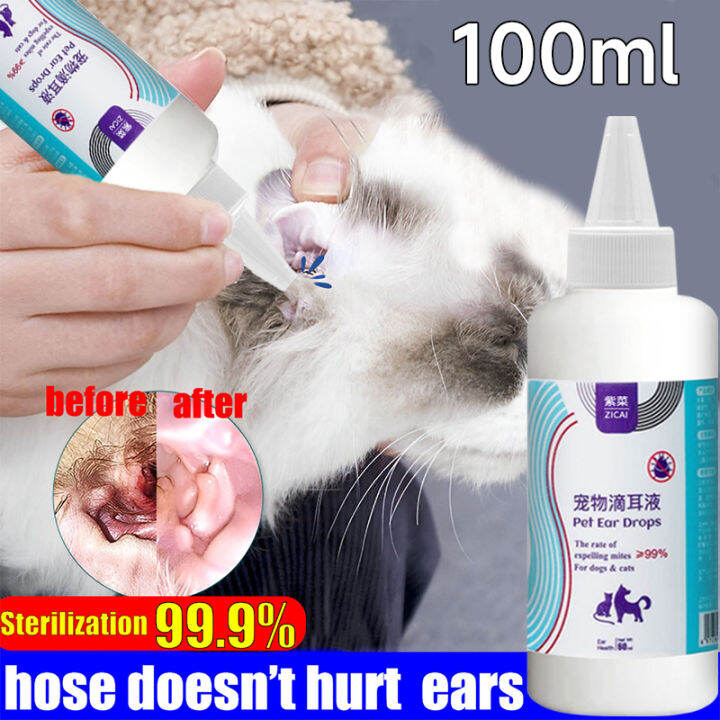 100ML Ear Drops Infection Solution Detergent Pet Mite Deodorant Ear