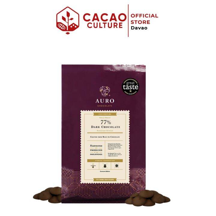 Cacao Culture Auro Chocolate 77 Dark Chocolate Coins 1Kg Vegan