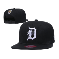 New Detroit Tigers Black White Baseball Cap Kenny Rogers Flat Brim Back Print Unisex Sun หมวกแก๊ป ผู้ชาย หมวกกีฬาผู้ชาย หมวกแร็ปเปอร์