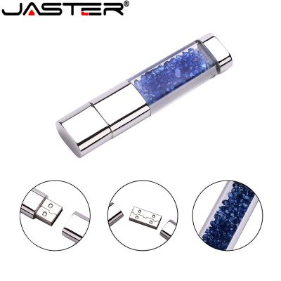 JASTER USB 2.0 Fashion Crystal gift USB Flash Drive transparent pendrive 4GB 16GB 32G 64GB memory stick usb U disk customer logo