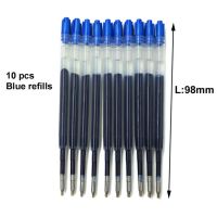 Yushun เติมปากกาหมึกเจลน้ำหมึกสีน้ำเงินดำ424เติม L98mm เปลี่ยนใหม่ได้ปากกาปากกาลูกลื่นแบบเป็นกลางเติมในสำนักงานโรงเรียน10ชิ้น