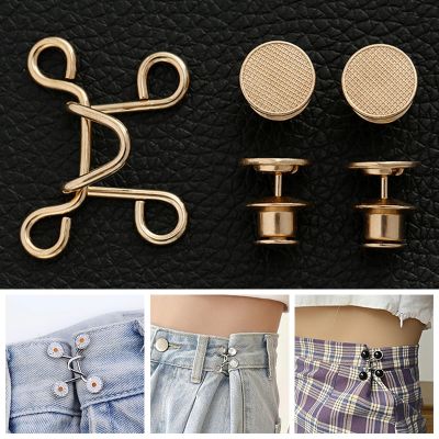 ❄✒☾ Detachable Metal Buttons Pearl Snap Fastener Pants Pin Retractable Button Sewing-Free Buckles for Jeans Perfect Fit Reduce Waist