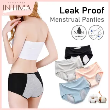 Anti-side Leakage Low Waist Girl Briefs Physiological Period Cotton Panties  Female Lingerie Seamless Underpants Women Underwear BLACK M 
