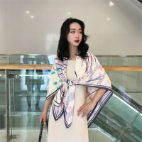 LUCY Fashion Scarf 130 * 130cm square scarf womens shawl silk handkerchief womens Silk Scarf printed scarf twill scarf