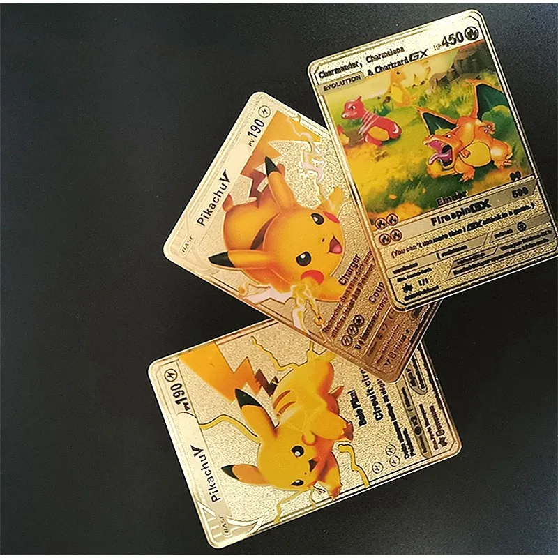 Pokemon Gold Metal Card Pikachu Eevee