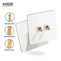 □✸✉ Avoir Wall Light Switch White Stainless Steel Panel Electrical Sockets With Usb For Home 1 2 3 4Gang 2 Way Dimmer EU French Pulg