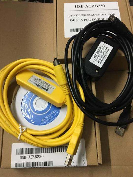 Delta PLC programming cable yellow/black programming cable USB-ACAB230 ...