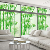 Bamboo electrostatic frosted glass film balcony window stickers bedroom fresh decoration light opaque self adhesive no adhesive Window Sticker and Fil