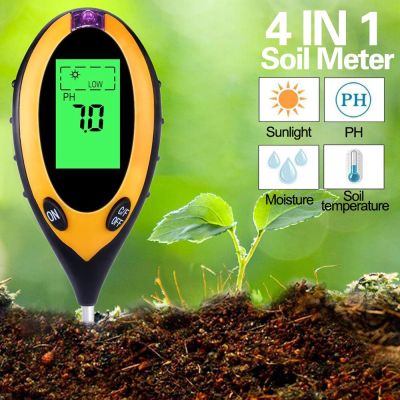 4 In 1 Digital Soil PH Meter Moisture Temperature Sunlight Tester For Gardening Plants Farming With Blacklight