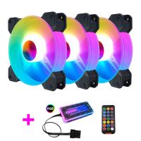 Computer Case PC Cooling Fan RGB Adjust 120mm Quiet + IR Remote New Computer Cooler RGB CPU Case Fan Three in One