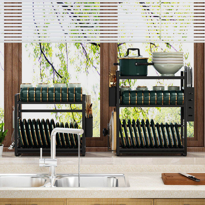 BIG Size Adjustable 3Tier Rak Dish Rak Dish Rack With Cover