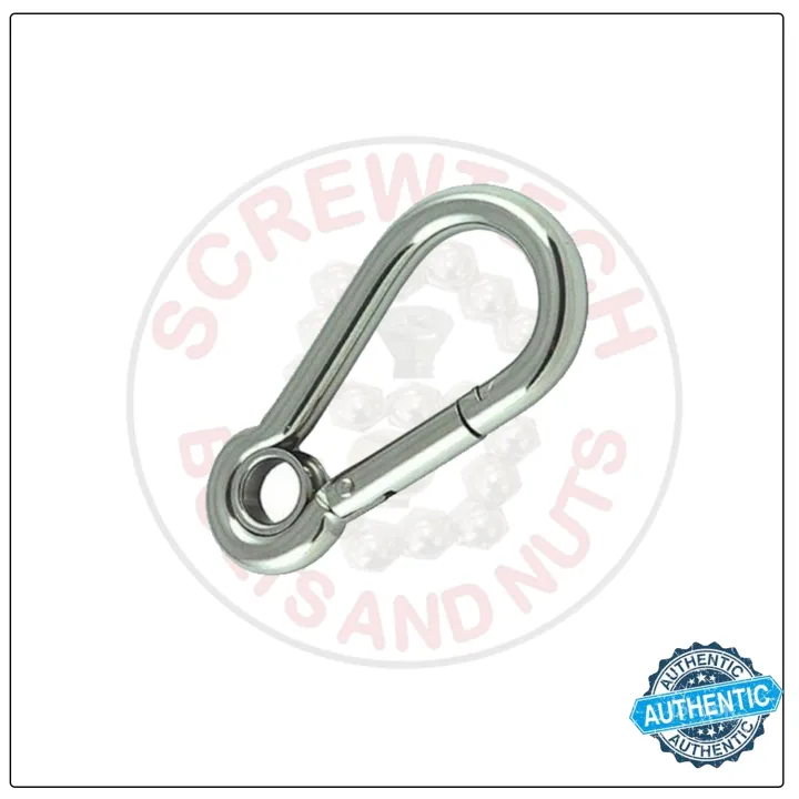 SNAP HOOK WITH EYELET STAINLESS STEEL 8MM Lazada PH