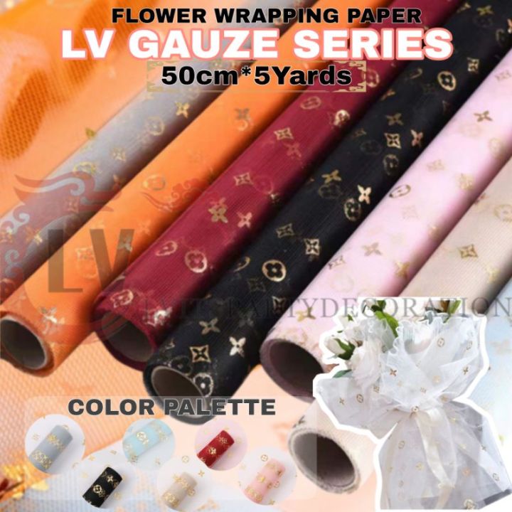 🇲🇾[ReadyStock]10M GAUZE LV NET ROLL LACE MESH Flower Wrapping