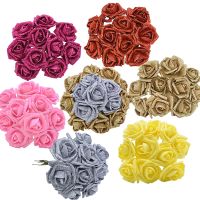 【CC】 6cm Artificial Flowers Glitter Bouquet for Wedding Bridal Shower Baby