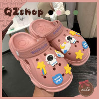 QZshop สินค้าพร้อมส่ง?รองเท้าหัวโตแบบสวม รองเท้าแตะหัวโตแฟชั่น⛅️แถมตัวติดลายการ์ตูนอวกาศสุดต๊าช คือดีย์อะ?