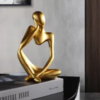 Statue Abstract Figure Sculpture Thinker Small Ornaments Resin Statue Home Crafts Home Decoration Modern Figurines For Interior