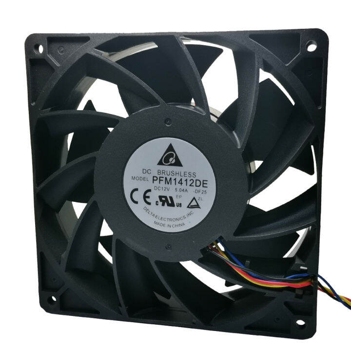 original-delta-pfm1412de-14038-14cm-5-04a-12v-4-wire-violent-large-air-volume-cooling-fan