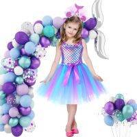 【CW】 Little Kids Glowing Sea Theme Costume Up Sleeveless Hair Hoop Set